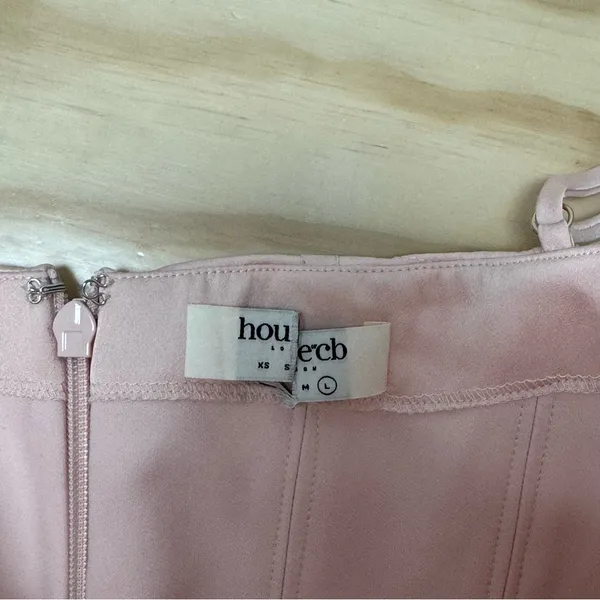 House of CB Charmaine Corset Blush‎ Pink Maxi Sleeveless Dress Large Back Slit - Image 11