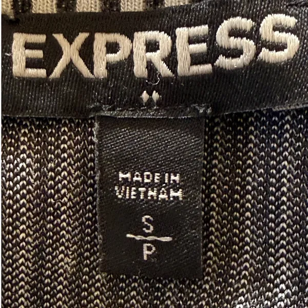 EXPRESS Black White‎ Striped Tie Waist Short Sleeve Knit Top EUC SizeSmall - Image 7