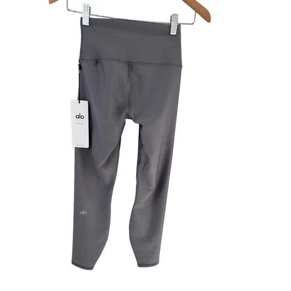 Alo YOGA HIGH-WAIST AIRLIFT LEGGING 7/8 LENGHT FOG SIZE XXS NWT - Image 7