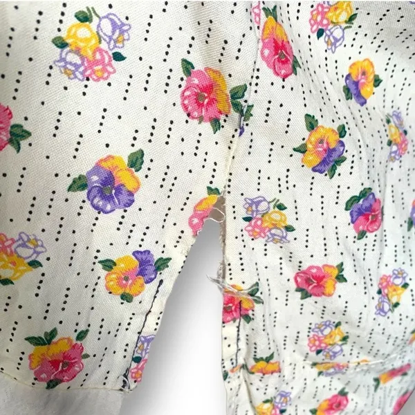 Vintage Handmade Square Dancing Skirt Set Purple Pansy Floral Printed Midi‎ - Image 13