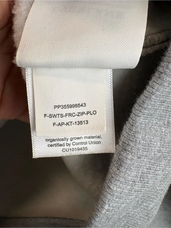 Everlane Luxe Fleece Zip Polo Women's Size Medium Heather Grey - Image 7