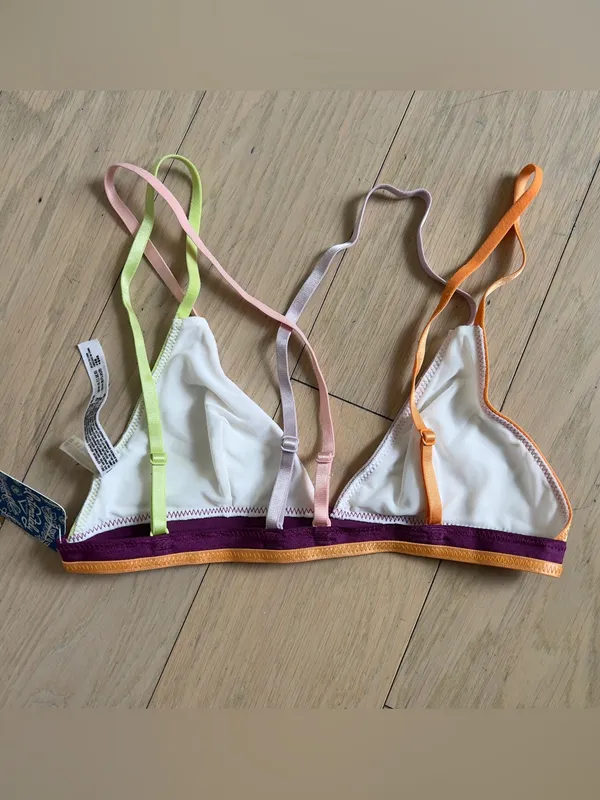 Free People Finn Strappy Back Bra Bralette in White NWT - Image 4