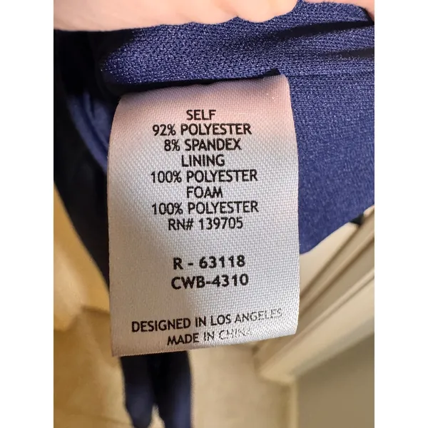 Honey and Rosie Navy Blue Satin Sweetheart Neck Side Slit Maxi Formal Gown Small - Image 5