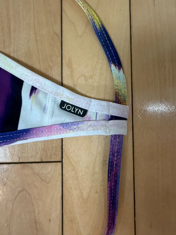 JOLYN Bikini Top Swimsuit Swim Watercolor Print Size Small - Image 3