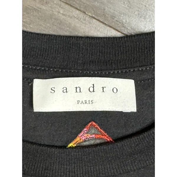Sandro Zoelie Embroidered Slogan T-Shirt Don't‎ Be Late For Love Embroidered - Image 7