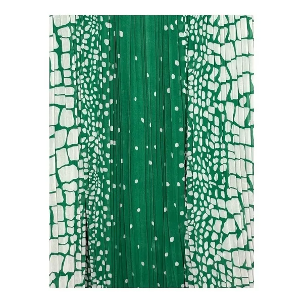 Magic Pleated Maxi Skirt Womens Medium Green Mosaic‎ Print Corset Waist Boho - Image 4