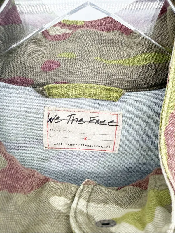 Free People Nocturne Camo Parka Jacket Women's Size S Green Utility Grunge - Image 7
