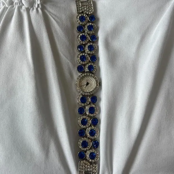 Silver And Blue Suzanna Somers Rhinestone‎ Watch - Image 4