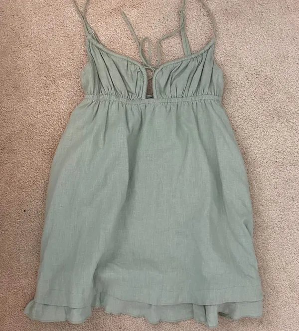 Green Princess Polly Empress of Love Mini Dress Sage - Image 2