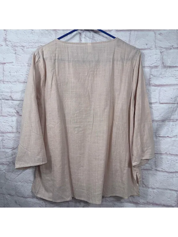 Women’s Embroidered Bird Button Front Blouse Size Large NWT - Image 7