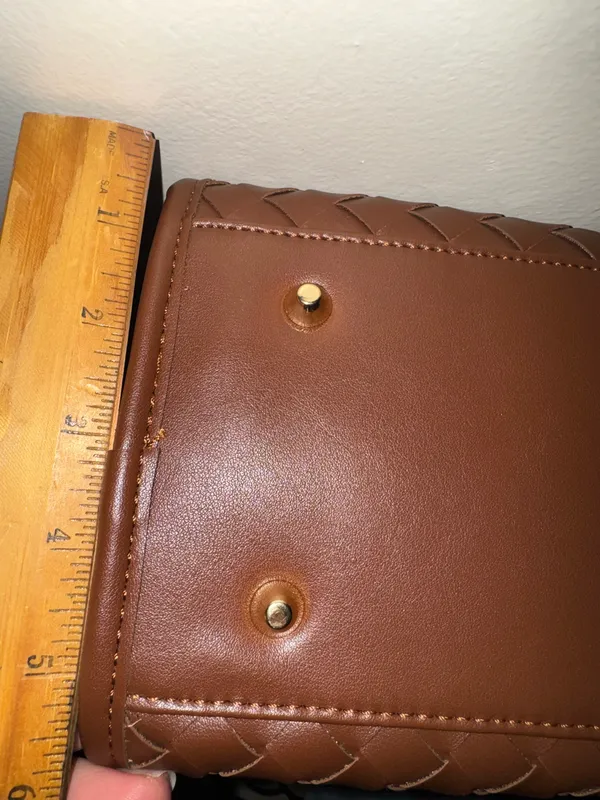 Urban Outfitters Kristie Crossbody Brown Chic leather bag woven texture - Image 14