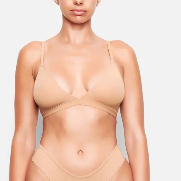 NWT SKIMS Fits Everybody Triangle Bralette‎ Ochre Size S - Image 3