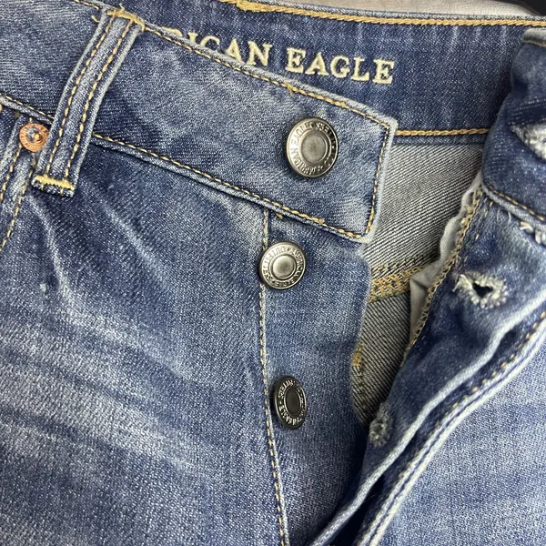 American Eagle Outfitters Tomgirl Ripped Blue Skinny Jeans - Image 4