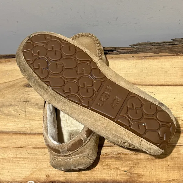 UGG Chestnut Ansley Leather Bow Moccasin Slippers Size‎ 10 A22 - Image 9