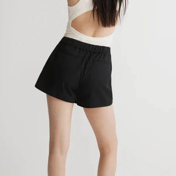 Madewell‎ | Cotton Viscose Pull-On Casual Lounge Shorts in Almost Black - Image 2