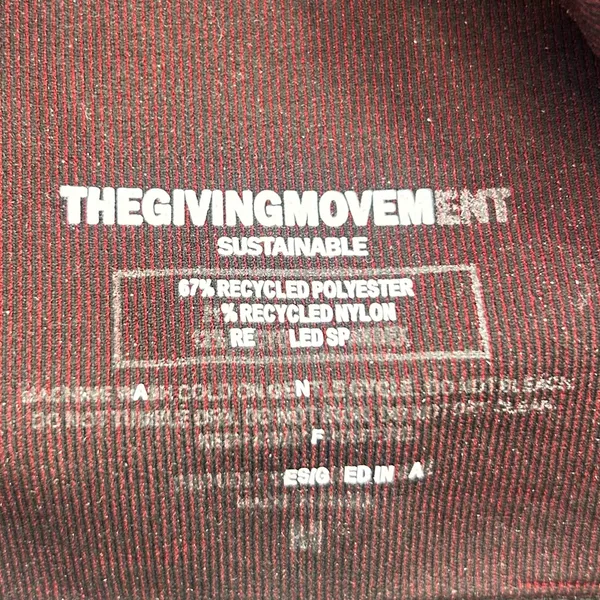 The Giving Movement Dark Burgundy & Black Sports Bra‎ Size Medium - Image 3