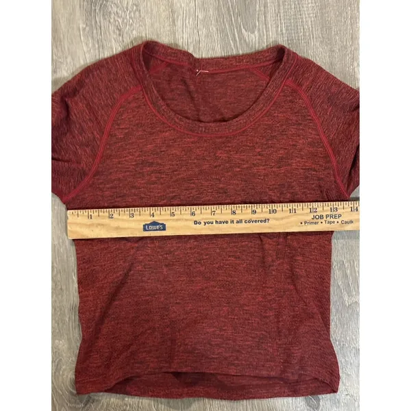 Lululemon Swiftly‎ Tech 2.0 Cropped Long Sleeve Shirt Heathered Red Women's 6 - Image 4