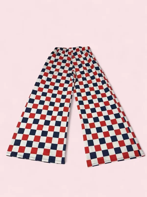 Jade by Jane Wide-Leg Checkerboard Pants - Red, Navy & White - Image 2