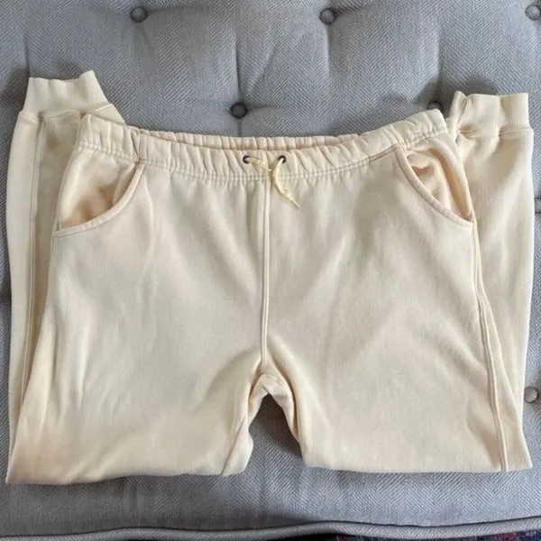 Vintage 90s Mervyns Sweatshirt Sweatpants Yellow Stripe M L XL - Image 2