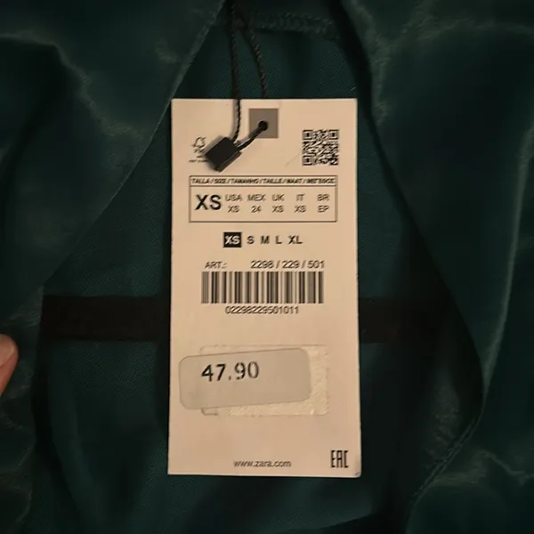 Zara Emerald Green Silky Blouse! - Image 5