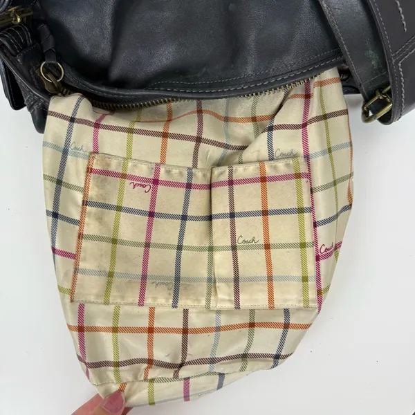 Coach Vintage Bleecker Tattersall Duffle Bucket Bag 11422 Black - Image 13