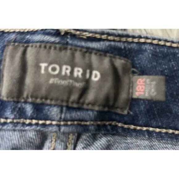 TORRID Bombshell Skinny Jeans Women Plus 18 Distressed Medium Wash Stretch Ankle - Image 3