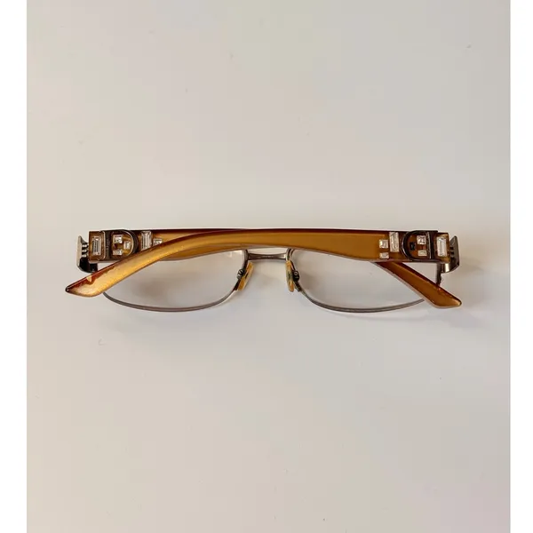 Christian Dior RARE Gold Baguette Jeweled CD3706 NLY 135 Eyeglasses Bella‎ Hadid - Image 3