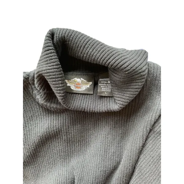 Women's Harley Davidson Gray Turtleneck Sweater Size L - Image 5