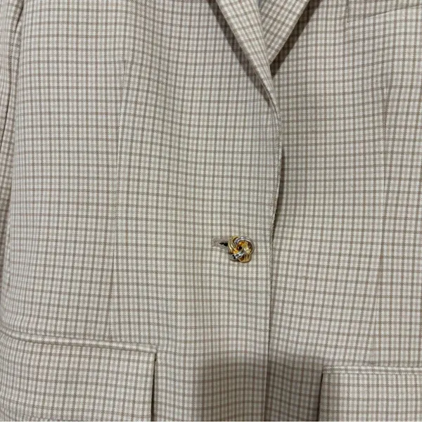 10 Crosby Derek Lam Checkered Tan Blazer Size S - Image 2