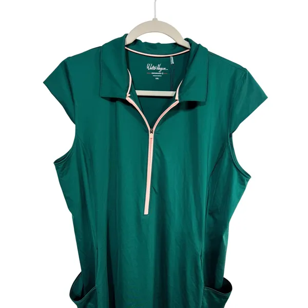 Walter Hagen P11 Golf Dress XXL NWT Forest Green Zip Polo Sporty Preppy Athletic - Image 4