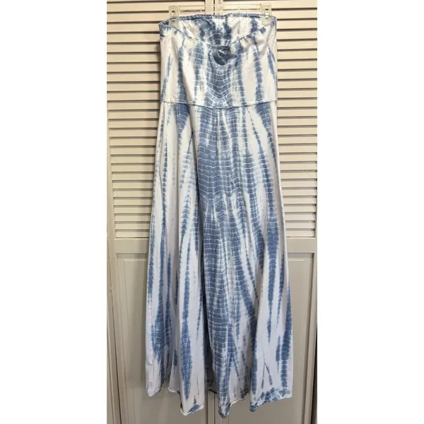 Lauren Ralph Lauren Strapless‎ Tie Dye Long Dress Fit Flare Size Large Elastic - Image 4
