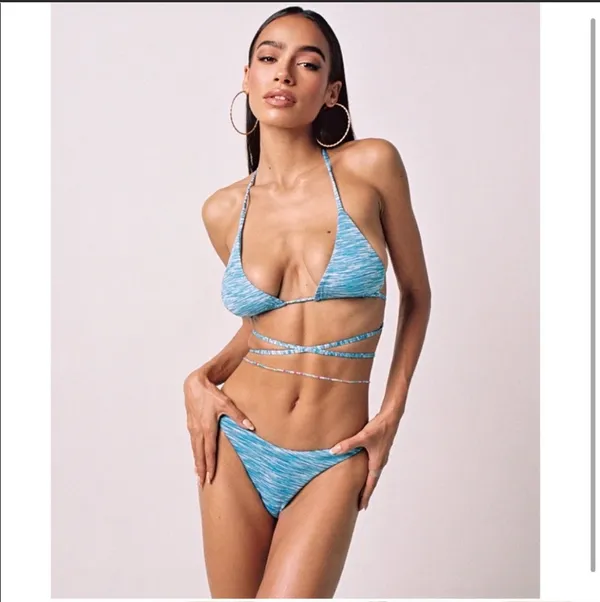 Tiger Mist Bikini Set With Beaded Chain - Image 5