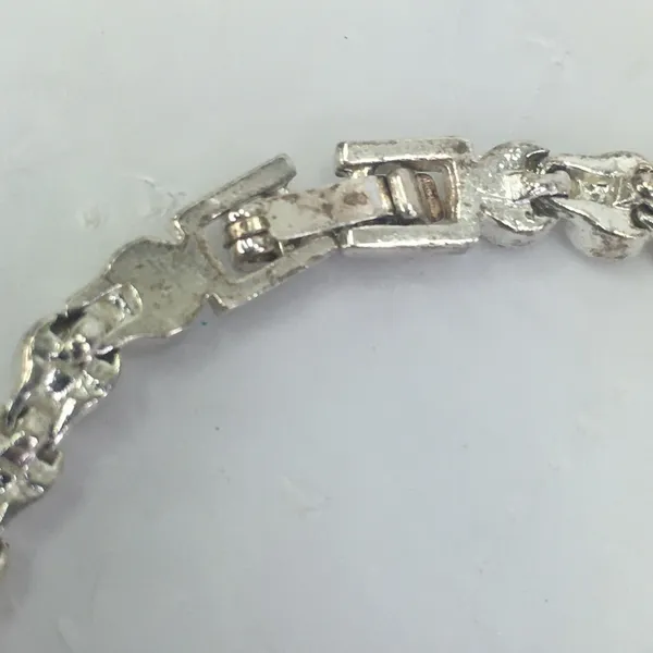 Cubic zirconia tennis bracelet silver tone 7.25” long - Image 4