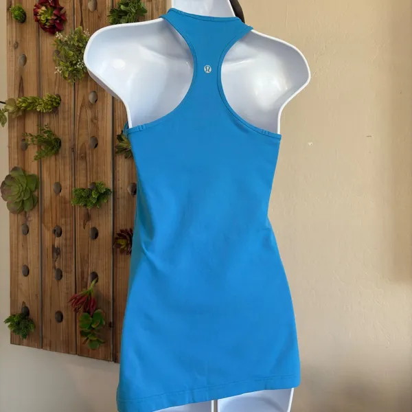 Lululemon Cool Racerback Tank Everlux‎ Turquoise Size 2/4 Workout Yoga Workout - Image 3
