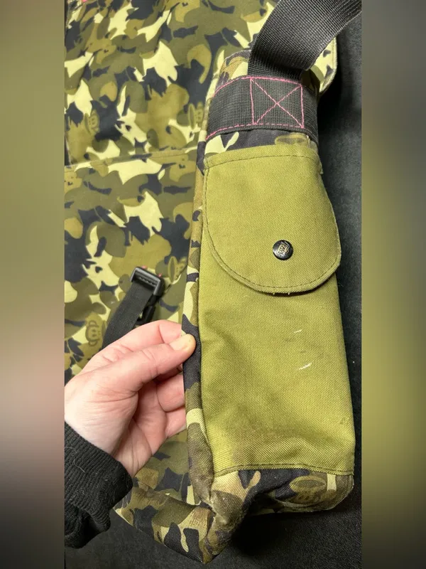 Paul Frank Vintage Green Camo Messenger Style Canvas Shoulder Bag - Image 4