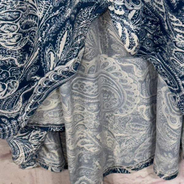 Misimu Small Maternity Blue Paisley Maxi Dress - Image 7