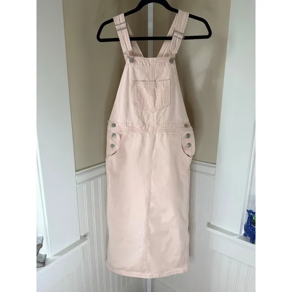 Levi's Hendrix Denim Skirtall Dusty Pink Overall Midi Dress XS - Image 2