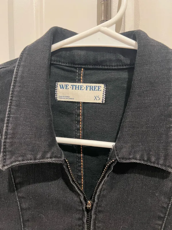 Free People Black Denim Jumpsuit - Image 4