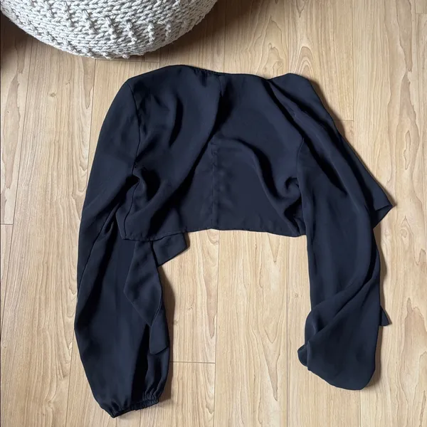 Show Me Your MuMu Black Wrap Blouse - Image 4