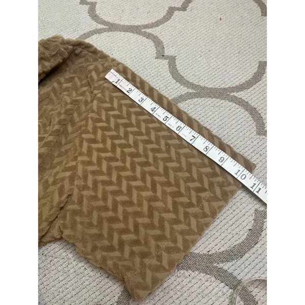 Nike Textured Terry Mock Neck Short Sleeve Top Chevron Swoosh XL - Image 8