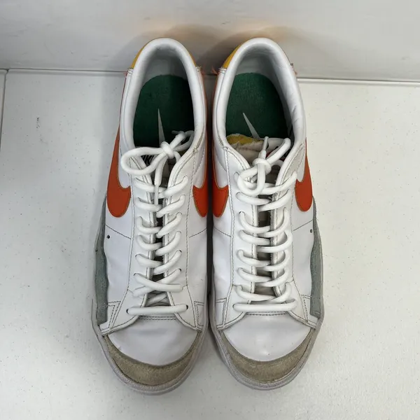 Nike Size 10 Blazer‎ Sneakers 77 Low White Orange Leather Retro 2021 DC4769-105 - Image 6
