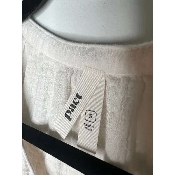 Pact Cream Gauze Midi Dress Size Small - Image 6