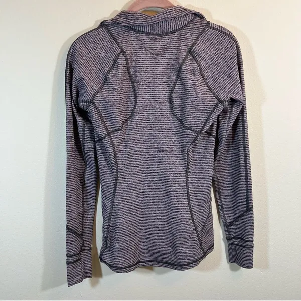 Lululemon Race Your Pace 1/2 Zip Gray Purple Striped‎ 4 - Image 11