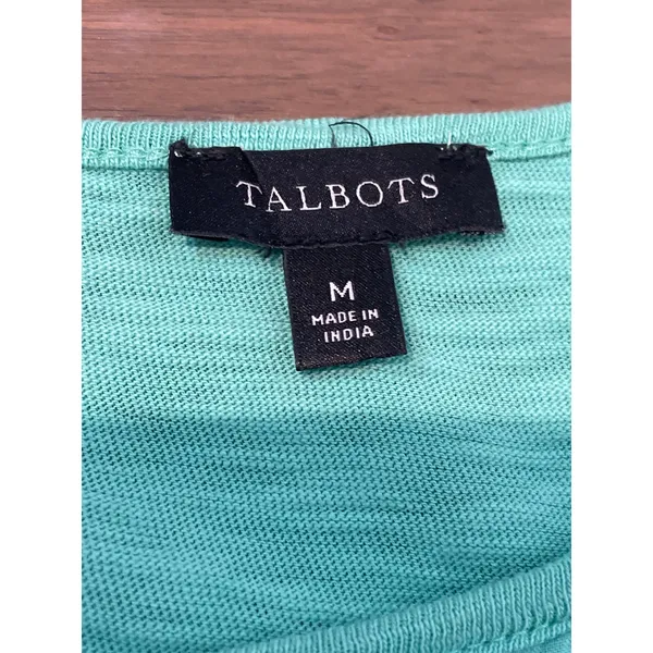 Talbots Cotton Embroidered Boho Dress Size M Light Soft Green - Image 5