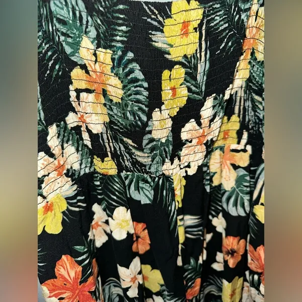 Wild Fable Tropical Floral Bustier Romper Black Hawaiian Vacation‎ - Image 7