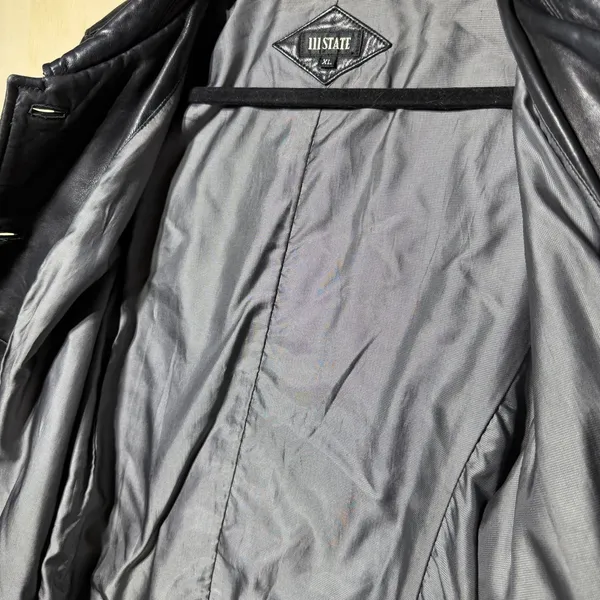 III State Leather Jacket Womens XL Black Button Coat Mid Length Classic‎ - Image 9