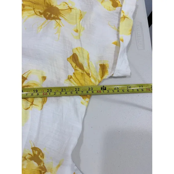 Simply Vera Wang Yellow Floral Rayon‎ Blend Shift Dress White XL Wedding Guest - Image 7
