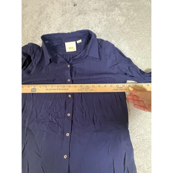 Maeve Anthropologie Womens 2 Navy Blue Button Front Tunic Blouse - Image 6
