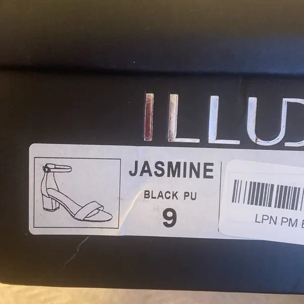 NWT NIB Illude black open toe heel dress shoe. 9 2 in heel - Image 8