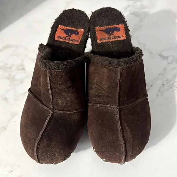 Rocket Dog Suede Leather studded clogs EUC - Image 2